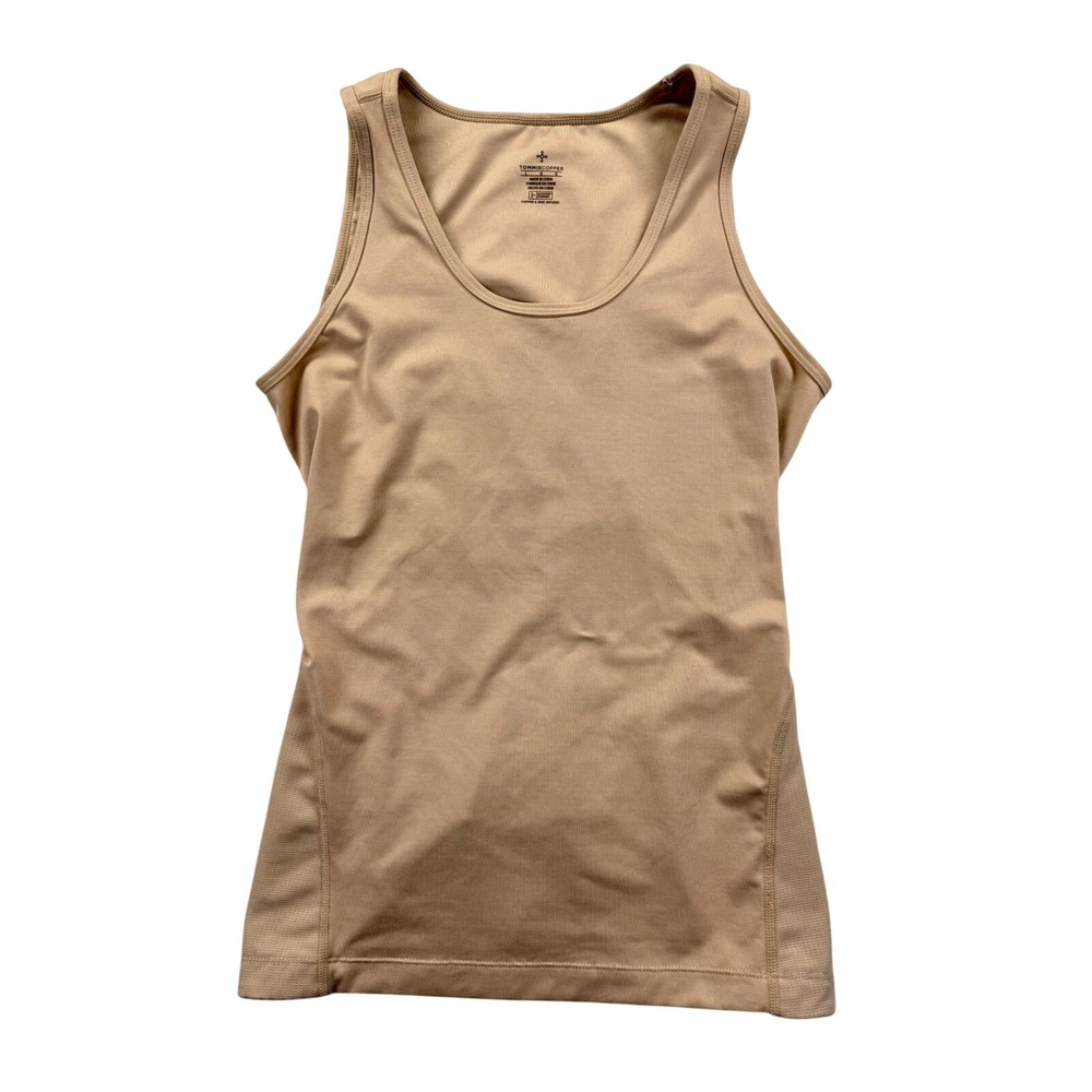 TOMMIE COPPER Tank Top Women M Tan Lower Back Support Compression Shapewear